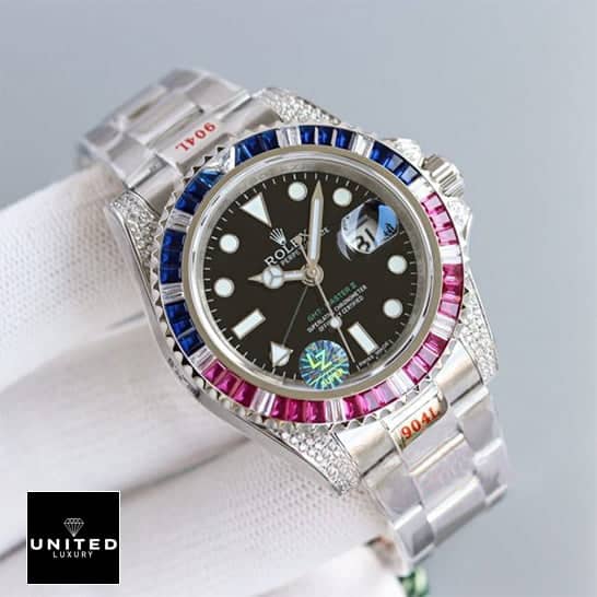 Rolex GMT Master II 116710 Blue-Red Gem-Set Bezel Replica