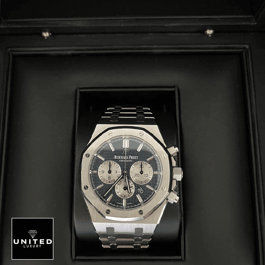 Audemars Piguet Royal Oak Blue Dial Steel Case Replica in the black box
