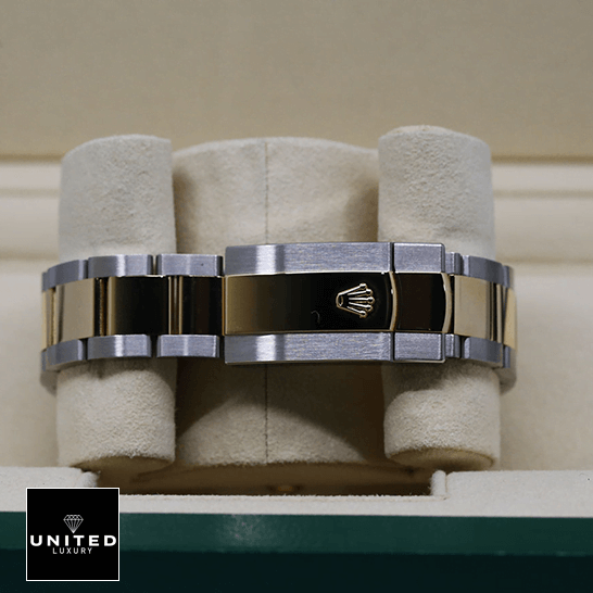 Rolex 126303-0015 Gold Stainless Steel Oyster Replica reverse view in rolex box