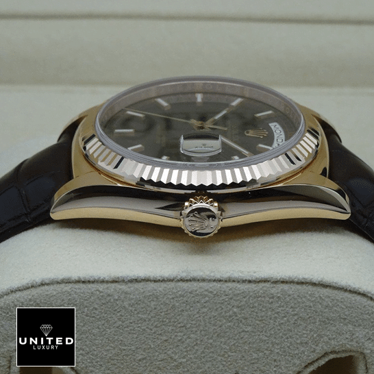Rolex Day-Date 118139 Stainless Steel Gold Case Right Side Replica