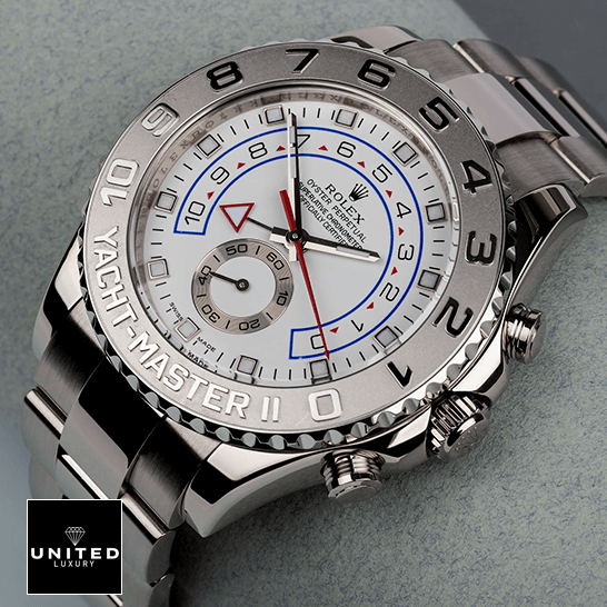 Rolex Yacht-Master II White Dial 116689-0001 Oyster Replica 2 Rolex Yacth Master White Dial 116689 Replica on the stone
