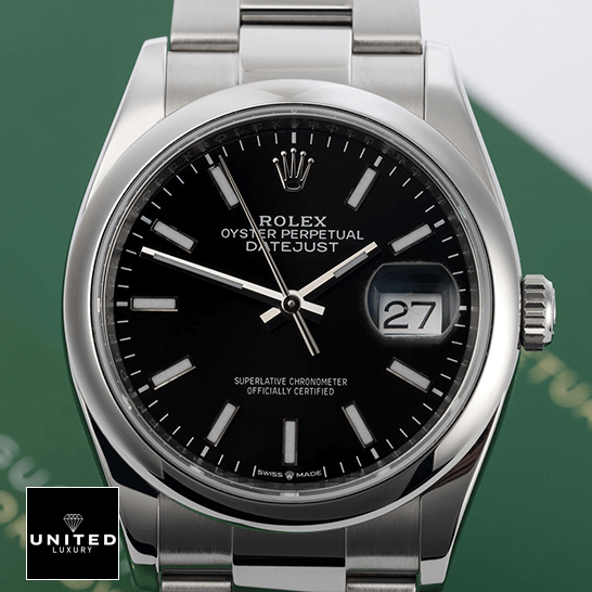 Rolex Datejust 115200-0004 Oyster Perpetual replica 1 Rolex Datejust 115200-0004 Black Dial Replica on the warranty card