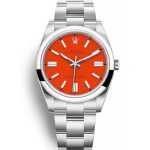 Replica Rolex Oyster Perpetual Lady 36mm Coral Red Dial 126000