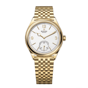 Rolex 1908  39 mm, 18 ct yellow gold, polished finish  Reference 52508