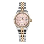 Rolex Datejust Diamond Bezel Watch 26mm Pink Dial