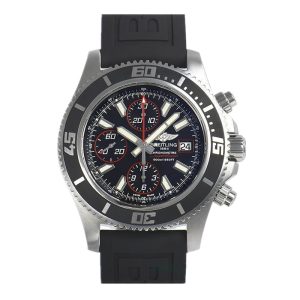 Breitling Superocean Chronograph 44 Black & Red Dial Rubber Strap